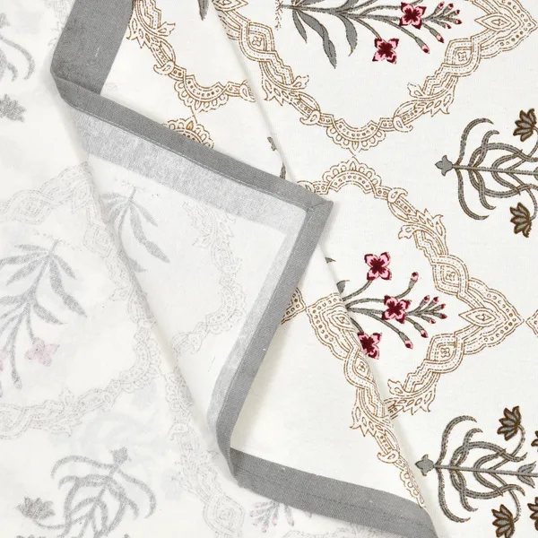 Blockbird_Floral_Leaf_Canvas_Table_Mat_And_Runner_Set_Pure_Cotton