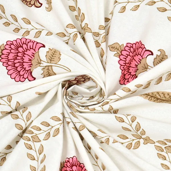 Blockbird_Floral_Leaf_King_Size_Pure_Cotton_Jaipuri_Bedsheet_250_Tc