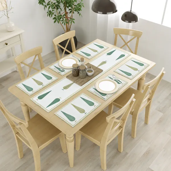 Blockbird_Crimson_Breeze_Canvas_Table_Mat_And_Runner_Set_Pure_Cotton