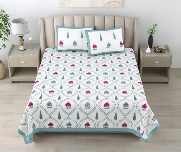 Blockbird_Royal_Mughal_King_Size_Pure_Cotton_Jaipuri_Bedsheet_250Tc