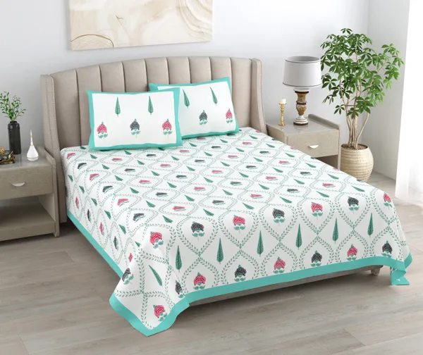 Blockbird_Aqua_Bloom_Elegance_Bedsheet_King_Size_Pure_Cotton_Jaipuri_Bedsheet_250Tc