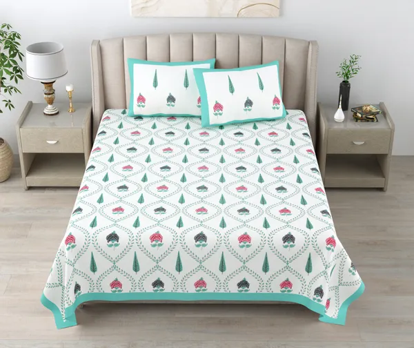 Blockbird_Aqua_Bloom_Elegance_Bedsheet_King_Size_Pure_Cotton_Jaipuri_Bedsheet_250Tc