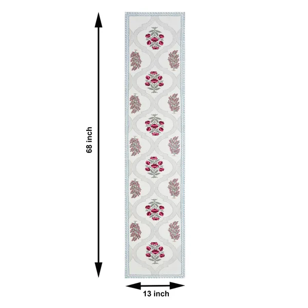 Blockbird_Floral_Cascade_Canvas_Table_Mat_And_Runner_Set_Pure_Cotton