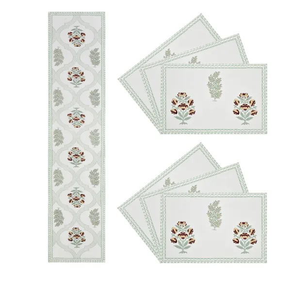 Blockbird_Luxe_Rosewood_Canvas_Table_Mat_And_Runner_Set_Pure_Cotton