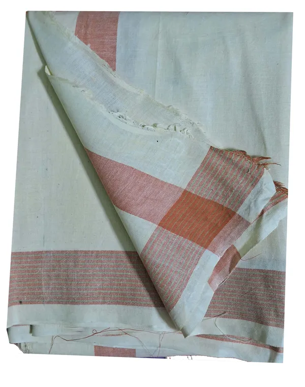 Dhoti_Chaddar_or_Khes_with_zari_yarn_border__for_men_specially_for___Religious_purpose