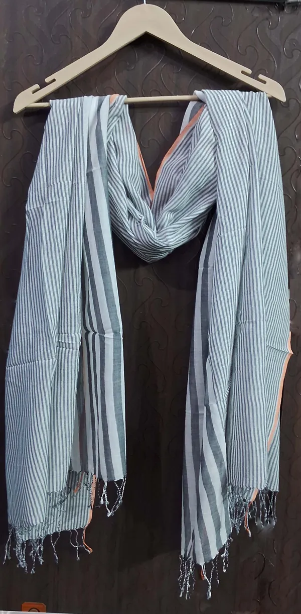 Dark_Brown_Cotton_Scarf_|_Jamdani_Handloom_Scarf_|_Length_2_Meter_&_Width_1_Meter