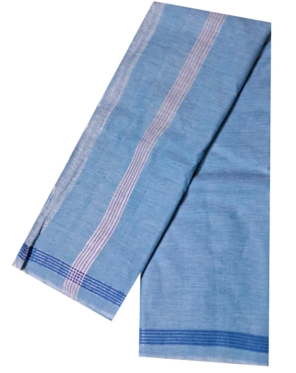 Dhoti_Chaddar_or_Khes_with_zari_yarn_border__for_men_specially_for___Religious_purpose