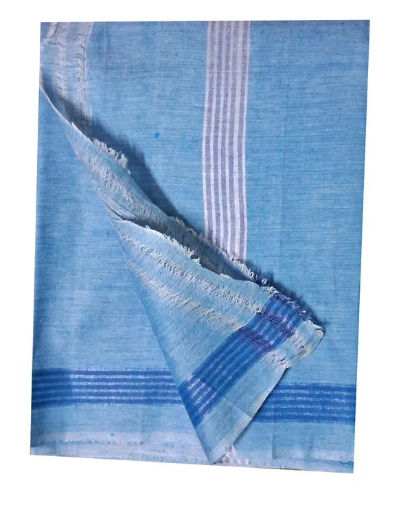 Dhoti_Chaddar_or_Khes_with_zari_yarn_border__for_men_specially_for___Religious_purpose