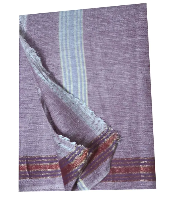 Dhoti_Chaddar_or_Khes_with_zari_yarn_border__for_men_specially_for___Religious_purpose