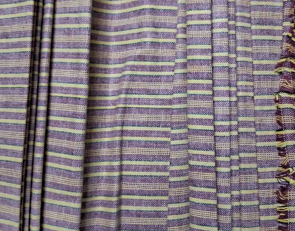 YELLOW_&_VIOLET_COLOUR_Pure_Cotton_Stripes_Handloom__Men'S_Kurta_Shirts__Dress_Material