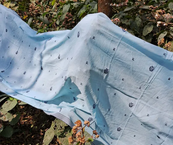 White_Pure_Cotton_JAMDANI_FOR_Men's_Kurta,_Shirts_,Women_dress_material_&_others