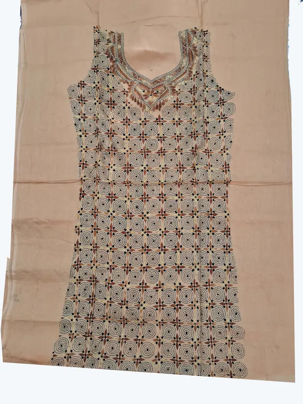 Peach_Cotton_Churidar_Pieces_|_With_Kanthastich_Work