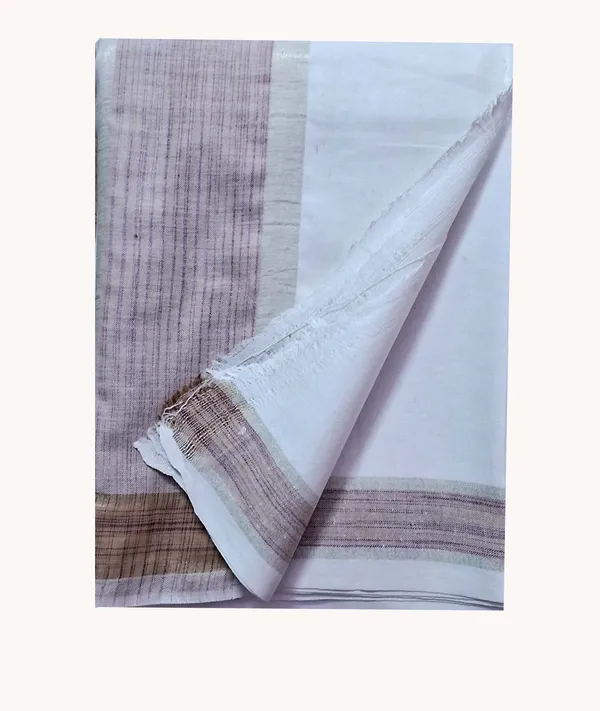 MILKY_WHITE_Dhoti_Chaddar_or_Khes_for_Religious_purpose_specially_for__men_DHOTI_LENGTH_4_METER_&_CHADDAR_LENGTH_3_METER_WIDTH_48_INCHES