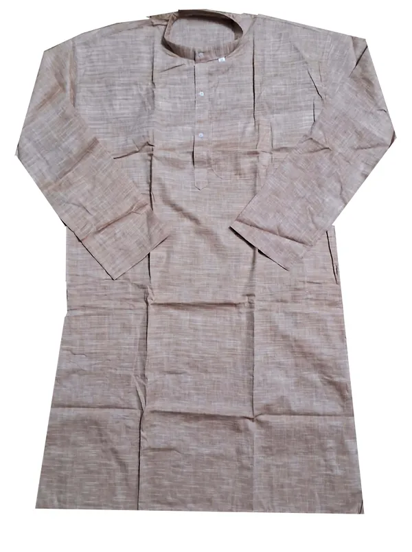 Beige_colour__PURE_COTTON_FULL_SLEEVE_JHARNA_DESIGN_PUNJABI_KURTA_FOR_MEN
