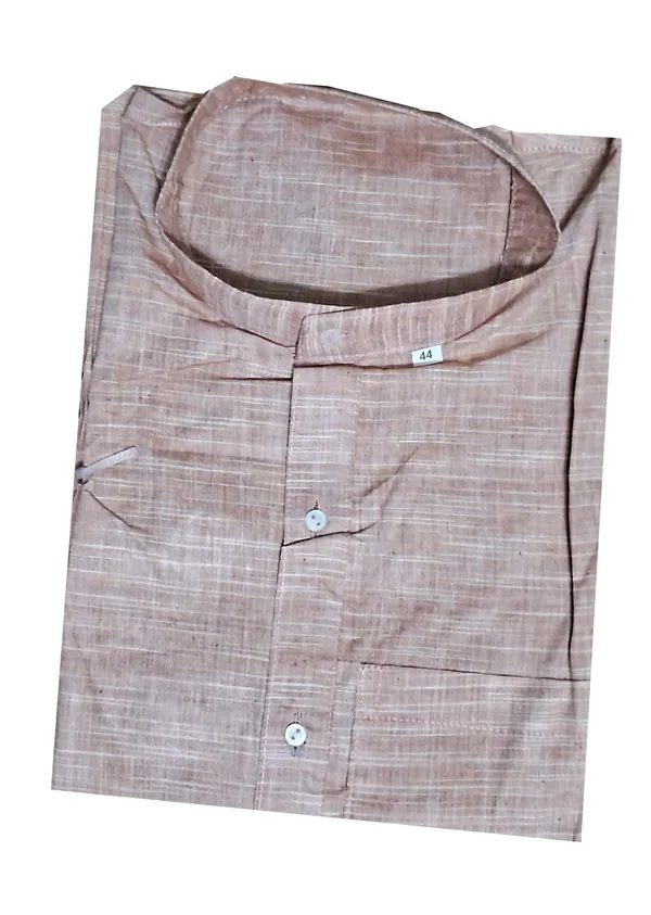 Beige_colour__PURE_COTTON_FULL_SLEEVE_JHARNA_DESIGN_PUNJABI_KURTA_FOR_MEN