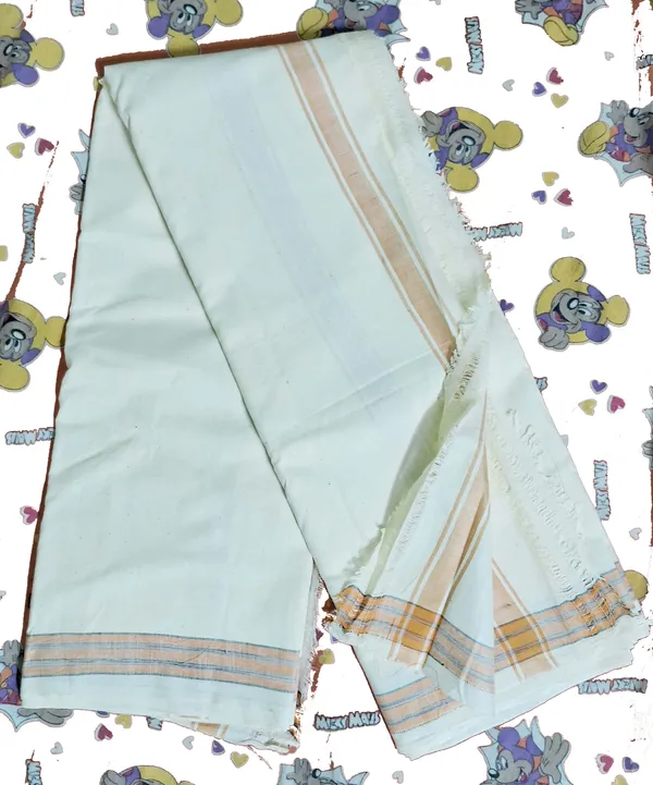 Dhoti_Chaddar_or_Khes_with_zari_yarn_border__for_men_specially_for___Religious_purpose