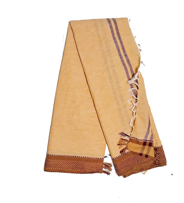 Orange_colour_Cotton_Uttario_Angavastra_For_Reception_Purpose