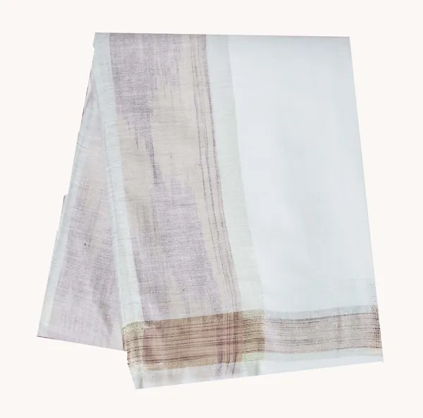 Dhoti_Chaddar_or_Khes_with_zari_yarn_border__for_men_specially_for___Religious_purpose