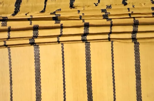 YELLOW_AND_BLACK_COLOUR_Pure_Cotton_Stripes_Handloom__Men'S_Kurta_Shirts__Dress_Material