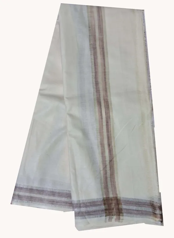 Dhoti_Chaddar_or_Khes_with_zari_yarn_border__for_men_specially_for___Religious_purpose