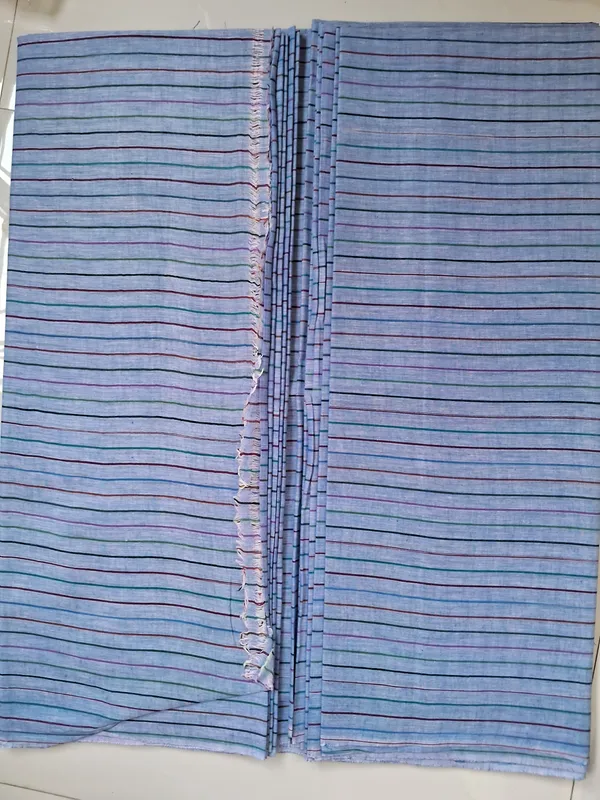 Blue_colour_Pure_Cotton_stripes_Men'S_Kurta_Shirts__Dress_Material