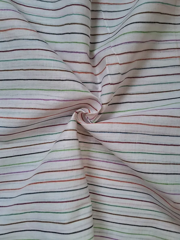 SONIA SARKAR WHITE Pure Cotton stripes Men'S Kurta Shirts Dress