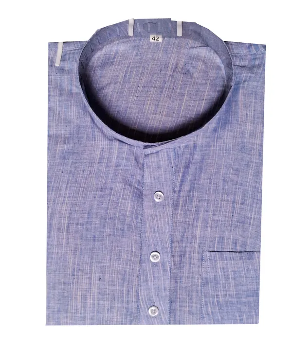BLUE_PURE_COTTON_FULL_SLEEVE_JHARNA_DESIGN_PUNJABI_KURTA_FOR_MEN