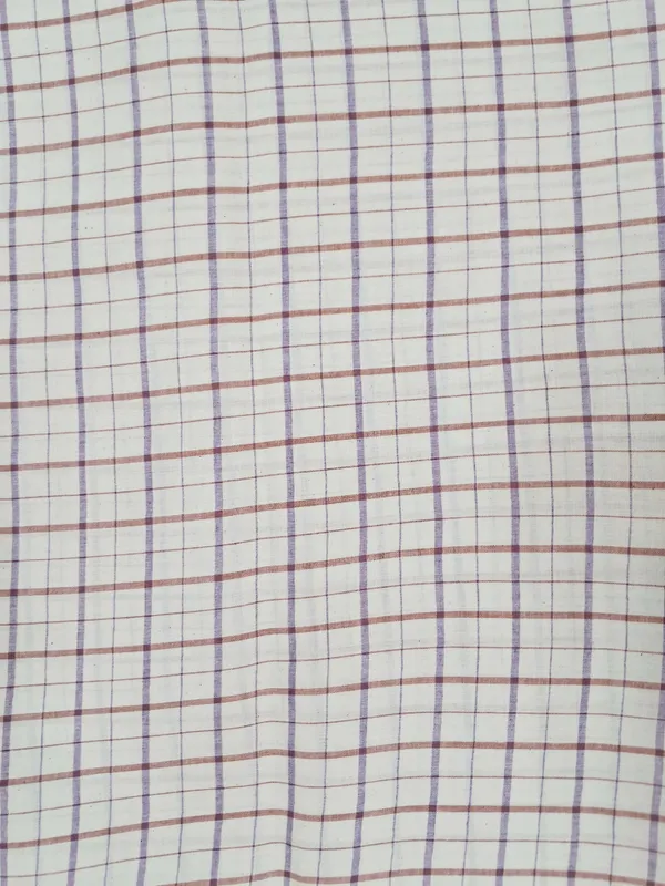white_Pure_Cotton_Checks__Handloom__Men'S_Kurta_Shirts__Dress_Material