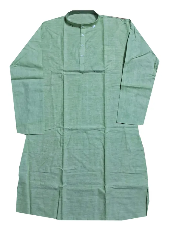 PEACOCK_GREEN_PURE_COTTON_FULL_SLEEVE__PUNJABI_KURTA_FOR_MEN