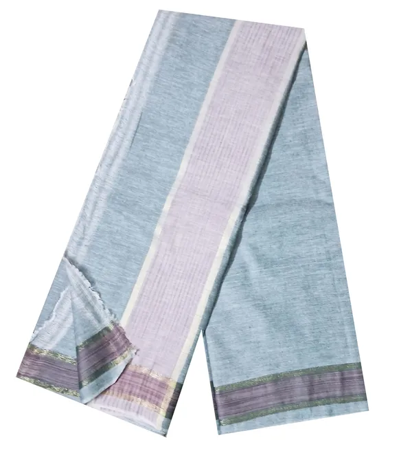 Dhoti_Chaddar_or_Khes_with_zari_yarn_border__for_men_specially_for___Religious_purpose