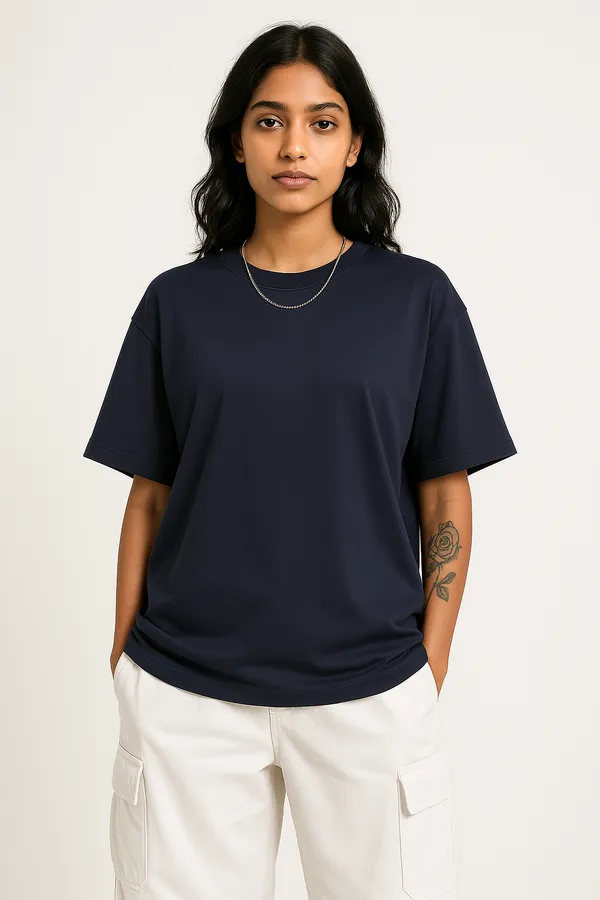 Unisex_GSM_240_Blue__Tensel_Viscose_Round_Neck_Light_Weight_Tensil_Drop-Shoulder_Sleeves_Oversized_T-Shirt