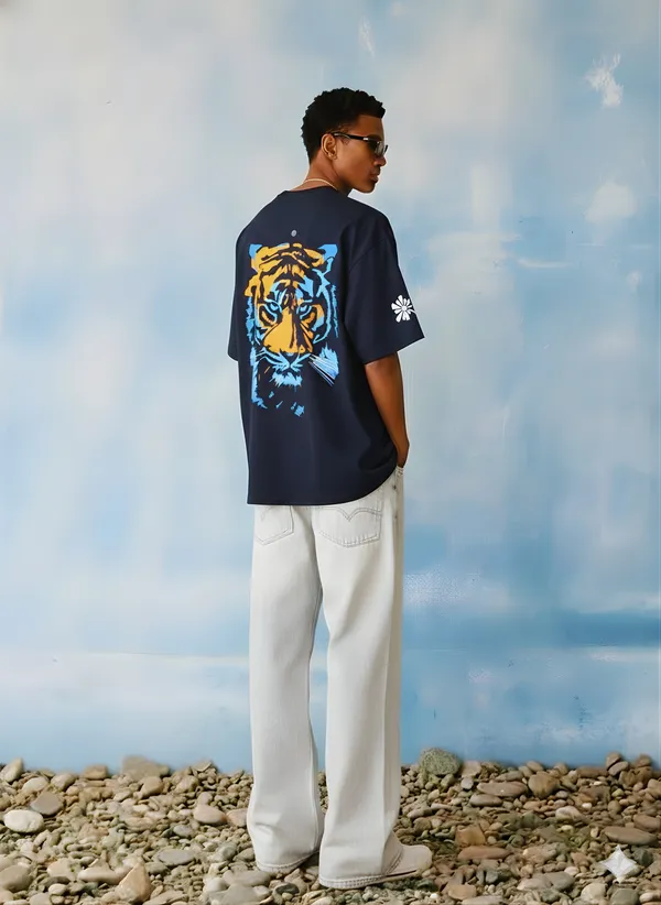 CALM_TIGER_Premium_Unisex_Oversized_Street_Style_Boxyfit_Terry_Cotton_T-Shirt