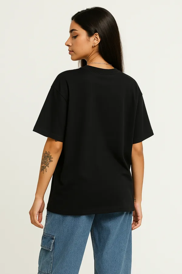 Unisex_GSM_240_Black__Tensel_Viscose_Round_Neck_Light_Weight_Tensil_Drop-Shoulder_Sleeves_Oversized_T-Shirt