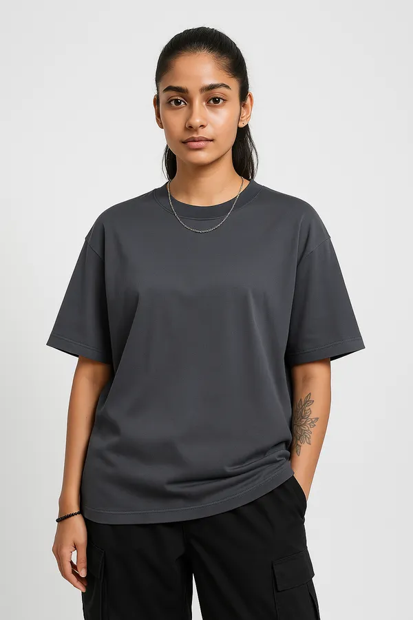 Unisex_GSM_240_Grey_T_Tensel_Viscose_Round_Neck_Light_Weight_Tensil_Drop-Shoulder_Sleeves_Oversized_T-Shirt