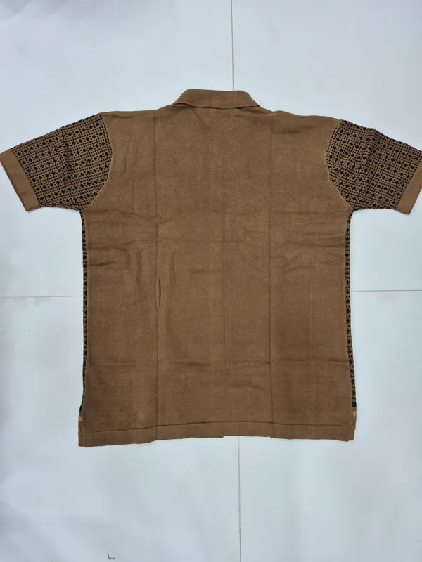 Brown_Button_Knited_Geometric_Pattern_T-Shirt_for_Men