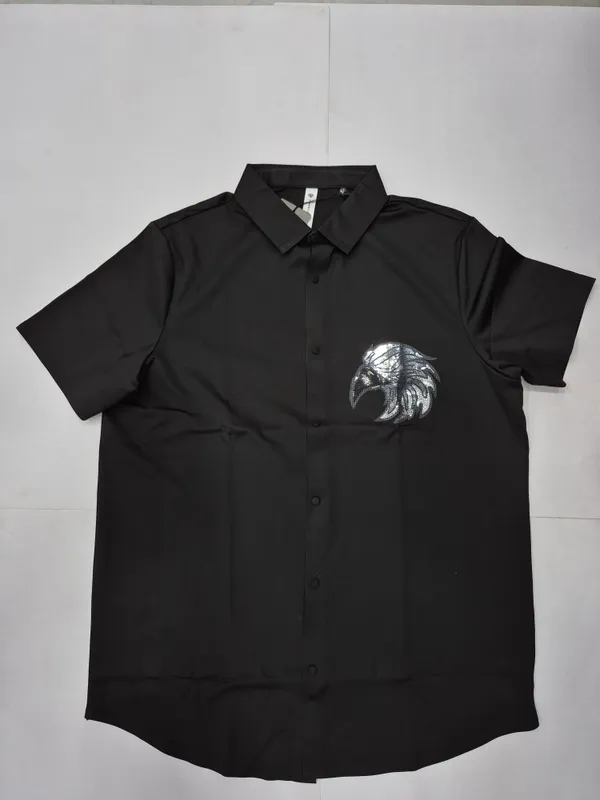 BLack_Stichless_Imported_Vinail_Print_Half_Sleeve_Shirt_for_Men