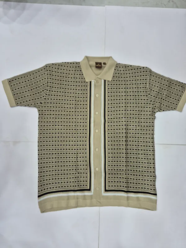 Beige_Button_Knited_Geometric_Pattern_T-Shirt_for_Men