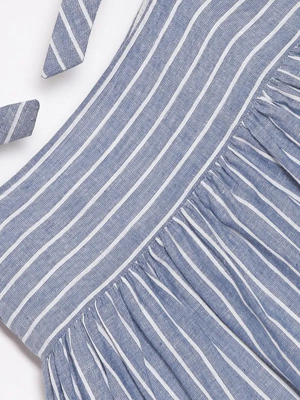 Grey_Cotton_Infant_Casual_Dress_With_Bows_For_Girls