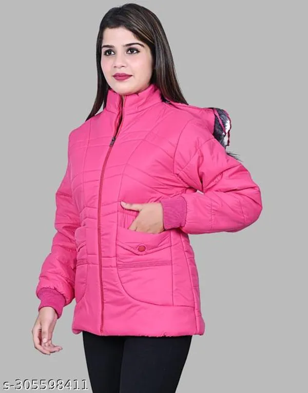 Pink_Polyester_Winter_Jacket_For_Women