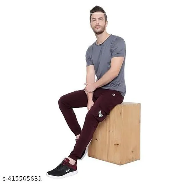 Maroon_Lycra_Blend_Track_Pants_For_Men