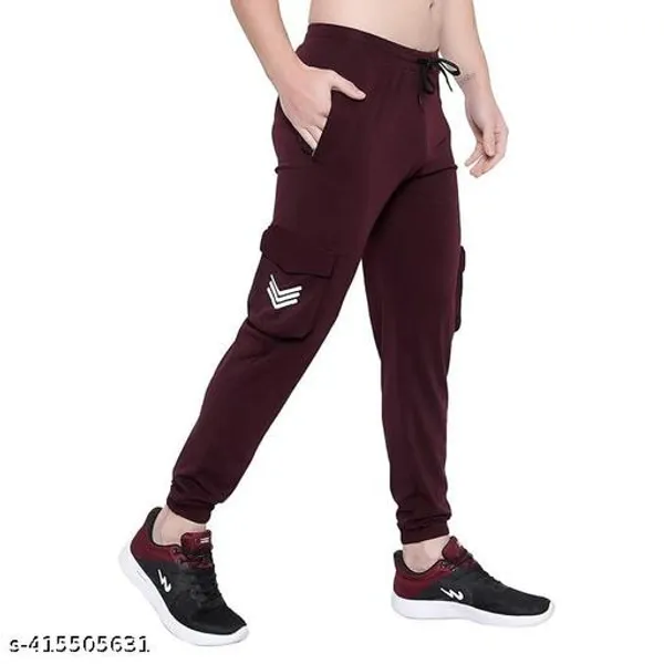 Maroon_Lycra_Blend_Track_Pants_For_Men