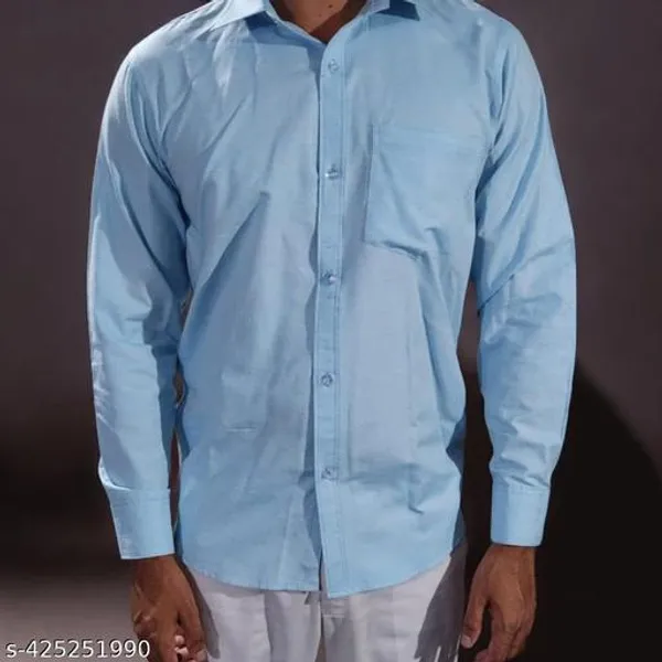 Blue_Cotton_Blend_Shirt_For_Men