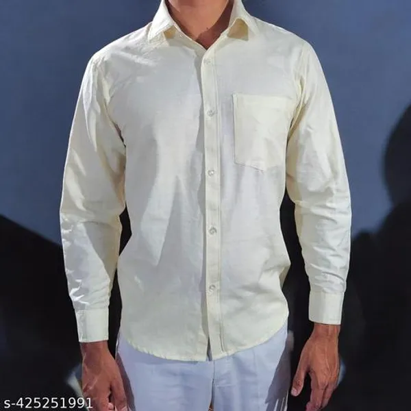 White_Cotton_Blend_Shirt_For_Men