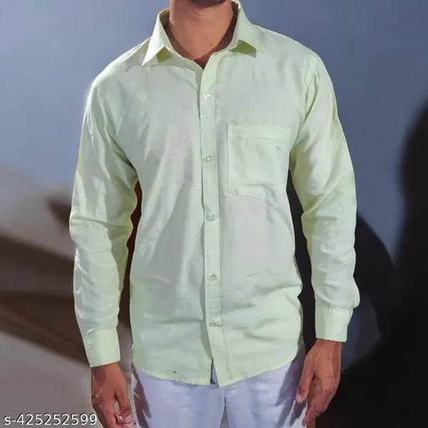 Green_Cotton_Blend_Shirt_For_Men
