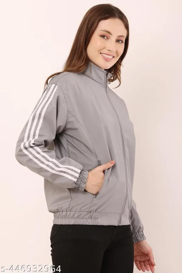 Grey_Polyester_Windcheater_Jacket_For_Women