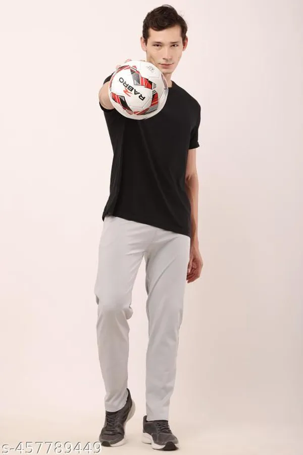 Light_Grey_Lycra_Blend_Track_Pants_For_Men