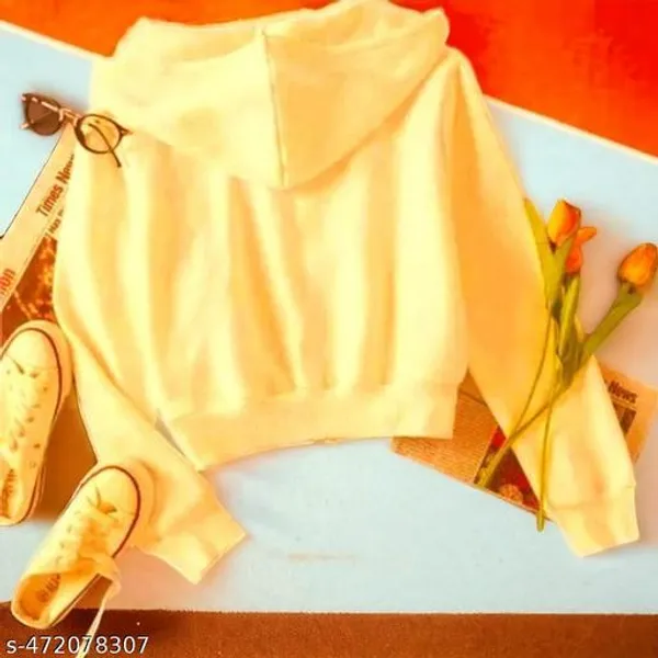 Yellow_Cotton_Blend_Hoodie_/_Sweatshirt_For_Women