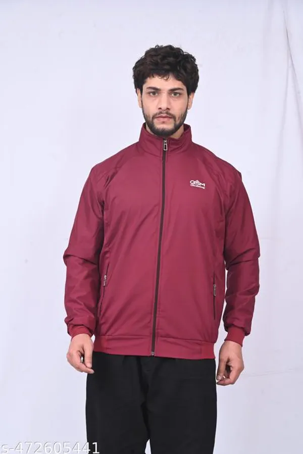 Maroon_Polyester_Windcheater_Jacket_For_Men