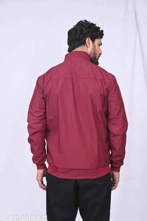 Maroon_Polyester_Windcheater_Jacket_For_Men