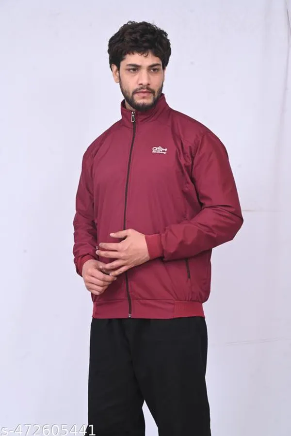 Maroon_Polyester_Windcheater_Jacket_For_Men